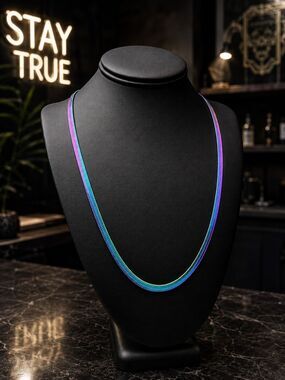 Iridescent Herringbone Necklace